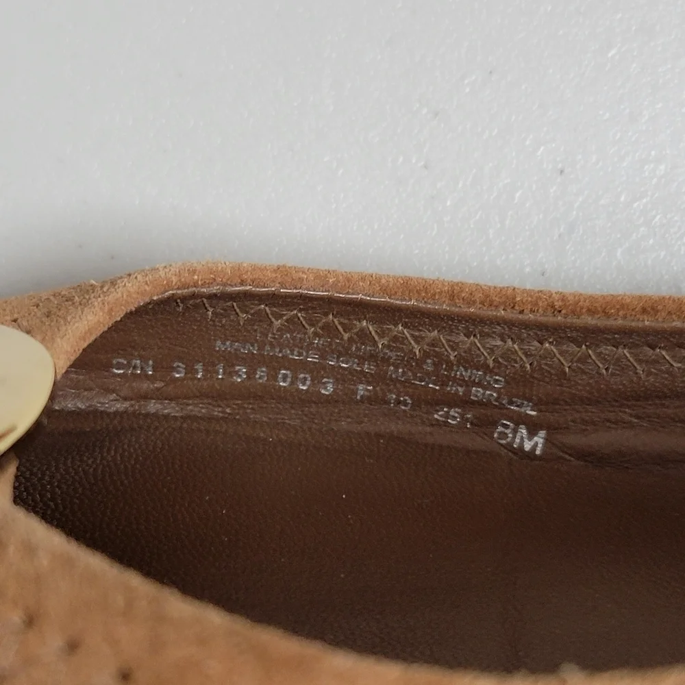 Tory Burch Reva Tan Suede Ballet Flats Size 8.